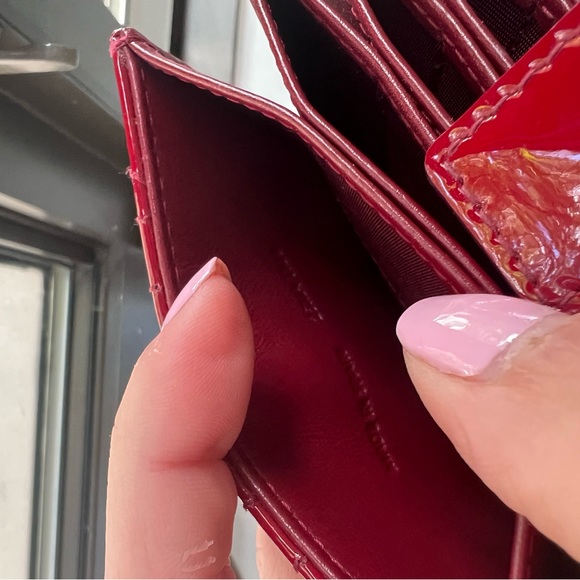 Dior lady dior 5 gusset wallet in cherry red - Picture 3 of 4